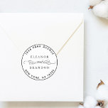 Black & White Elegant Wedding Return Address Classic Round Sticker<br><div class="desc">Elegant classic round sticker with your names and return address.</div>