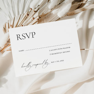 Black & White Elegant Wedding RSVP Card