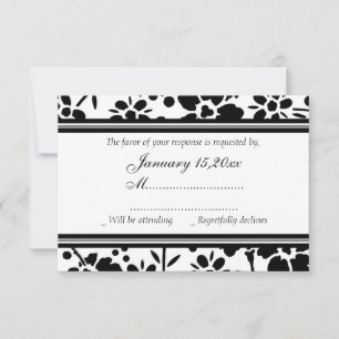 Black & White Elegant Wedding RSVP Cards