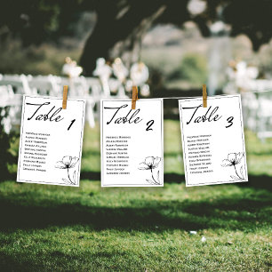 Black & White Elegant Wedding Table Seating Card