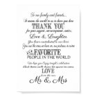 Black & white Elegant wedding Thank you sign print