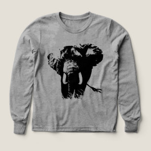 Black White Elephant Animal Illustration Painting