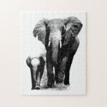 Black & White Elephant & Baby - Animals Art Jigsaw Puzzle<br><div class="desc">Elephant & Baby Elephant Walking. Black,  Grey & White Tones Digital Animal Artworks - Elephants Art - Animals in Nature Digital Edited Pictures Photos</div>