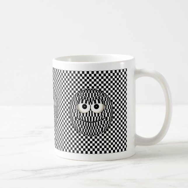 Black White Emoticon Coffee Mug (Right)