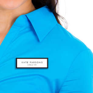 Black White Employee Tag