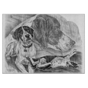 Black & White English Pointer Dogs Cutting Board