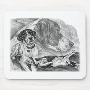 Black & White English Pointer Dogs Mouse Pad