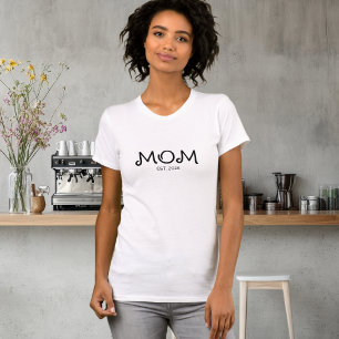 Black White Established Mum  T-Shirt