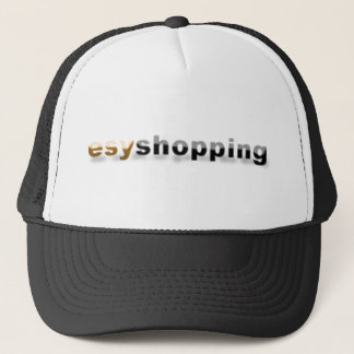 black & white esyshopping trucker hat