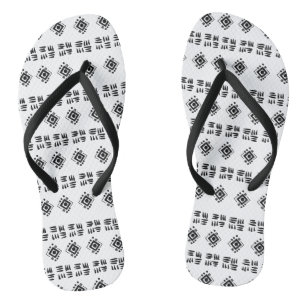 Black White Ethnic Marks Jandals
