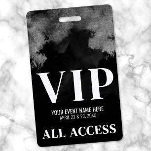 Black White Event VIP ID Badge