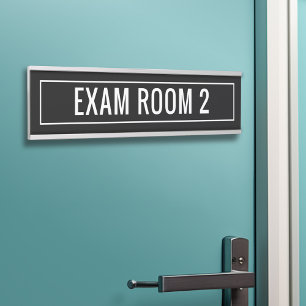 Black White Exam Room for Dentist Doctor Office Door Sign