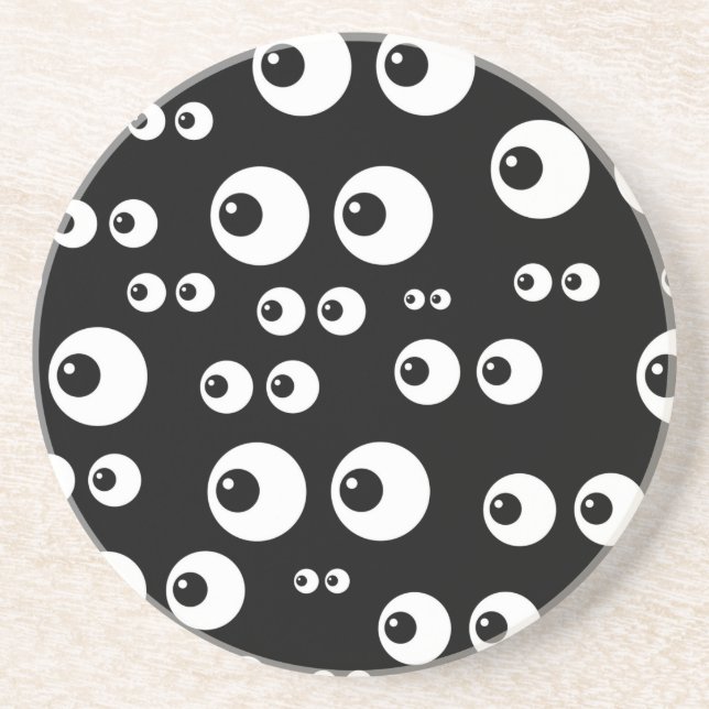 black white eyes coaster (Front)
