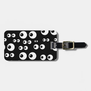 black white eyes luggage tag
