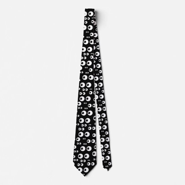 black white eyes menswear mens necktie neck tie (Front)