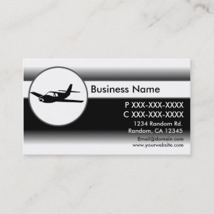 Black white fade aeroplane custom business cards