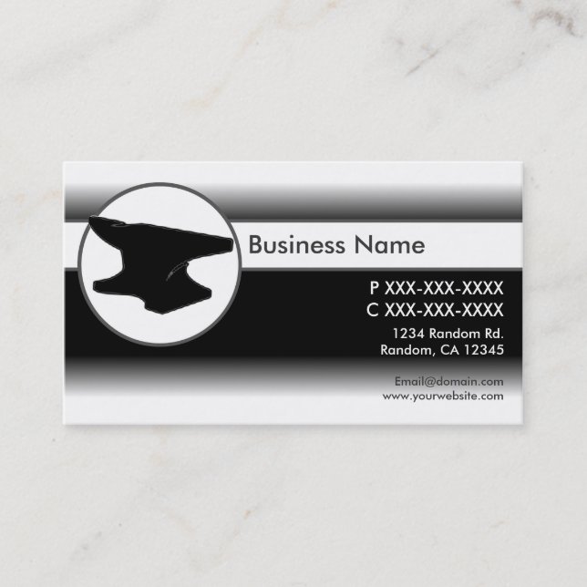 Black white fade custom anvil business cards (Front)