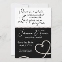 Black & White Fairy Tale Wedding Save the Date