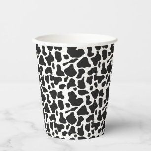 Black White Farm Cow Spots Birthday Paper Cups