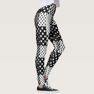 Black White Fashion Polka Dots Style Design  Leggings