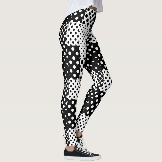 Black White Fashion Polka Dots Style Design  Leggings (Creator Uploaded)