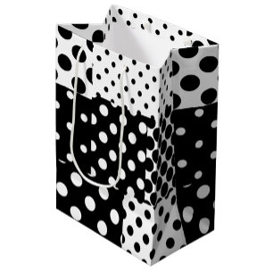 Black White Fashion Polka Dots Style Design Medium Gift Bag