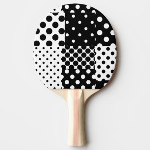 Black White Fashion Polka Dots Style Design Ping Pong Paddle