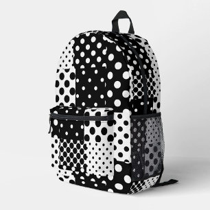 Black White Fashion Polka Dots Style Design Printed Backpack