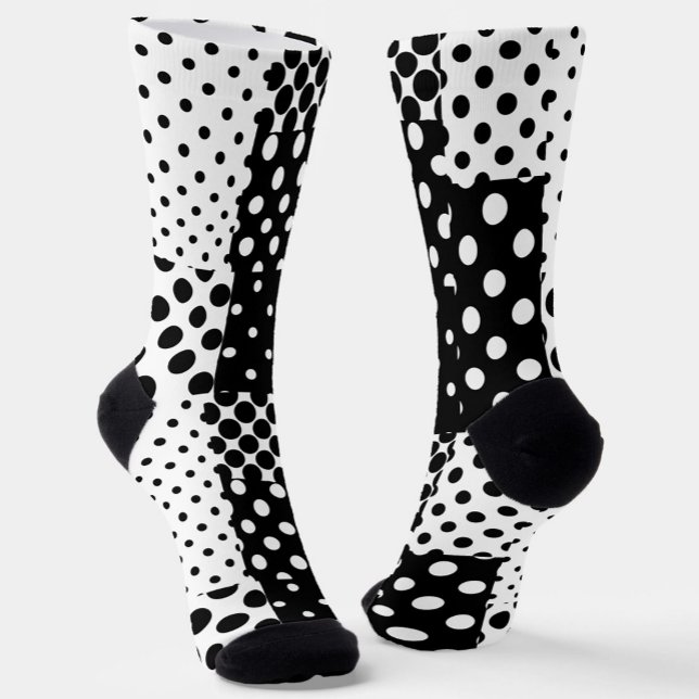 Black White Fashion Polka Dots Style Design  Socks (Creator Uploaded)