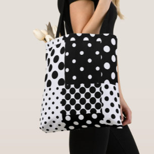 Black White Fashion Polka Dots Style Design  Tote Bag