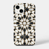 Black & White Faux Gold Marble Moroccan Mosaic