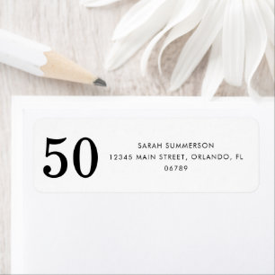 Black White Fifty 50th Birthday Party Address