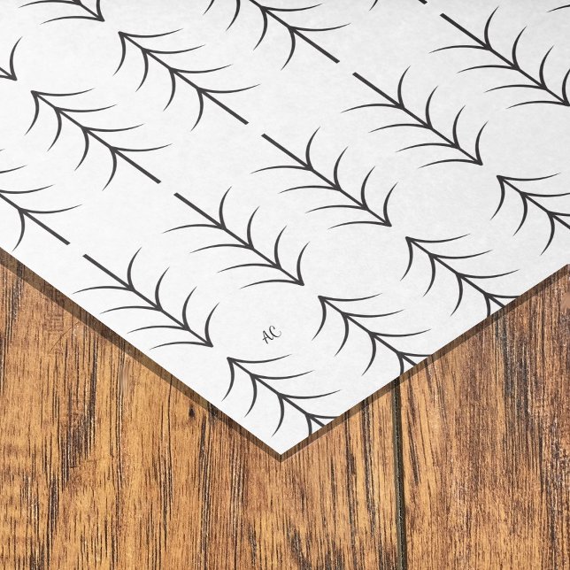 Black White Fir Tree Pattern Minimalist  Tissue Paper (Creator Uploaded)