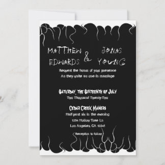 Black & White Fire Invitation