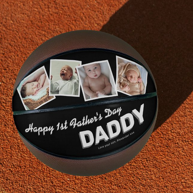 Black & White First Father’s Day Basketball Gift (Creator Uploaded)