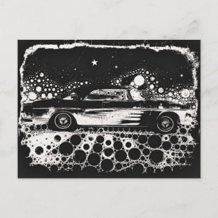 Black & White Flamed Classic Postcard