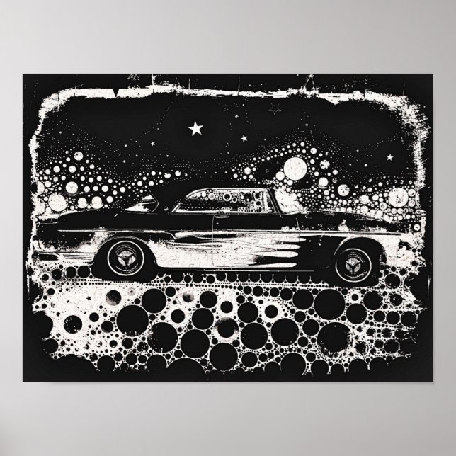 Black & White Flamed Classic Poster (Front)