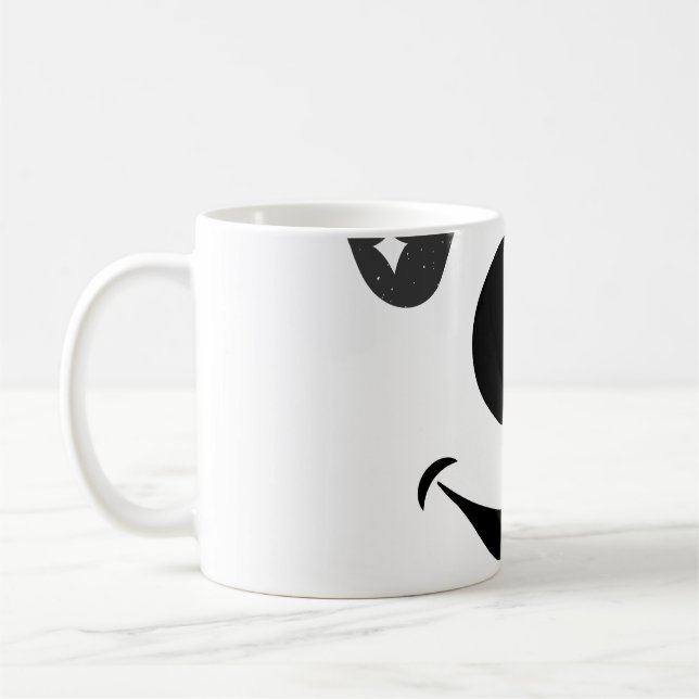 Black & White Flashing Smiley Coffee Mug (Left)
