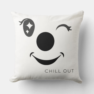 Black & White Flashing Smiley Cushion