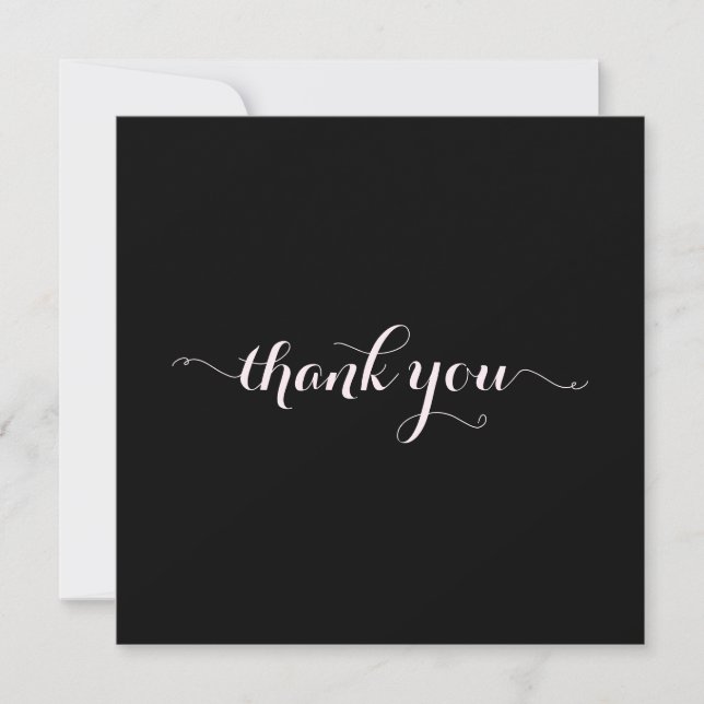 Black & White Flat Thank You Card (Front)