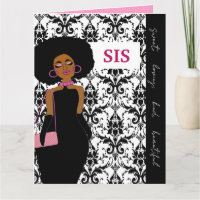 Black & White Fleur De Lis African American Sister