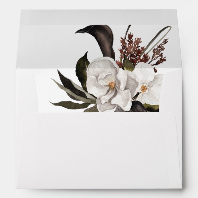 Black & White Floral 5 Envelope (Back (Bottom))