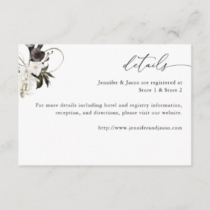 Black & White Floral Beachy Details Small Enclosure Card