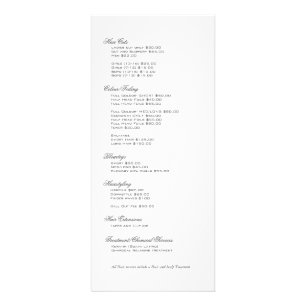 Black & White Floral Damasks Hairstylist Services Rack Card