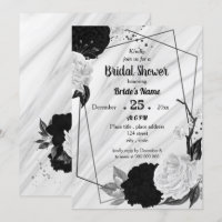 Black & white floral geometric bridal shower