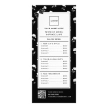 Black White Floral Hair Salon Hairdresser Stylist