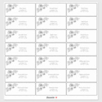 Black White Floral Line Art Guest Address