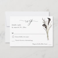 Black & White Floral no Meal RSVP 2