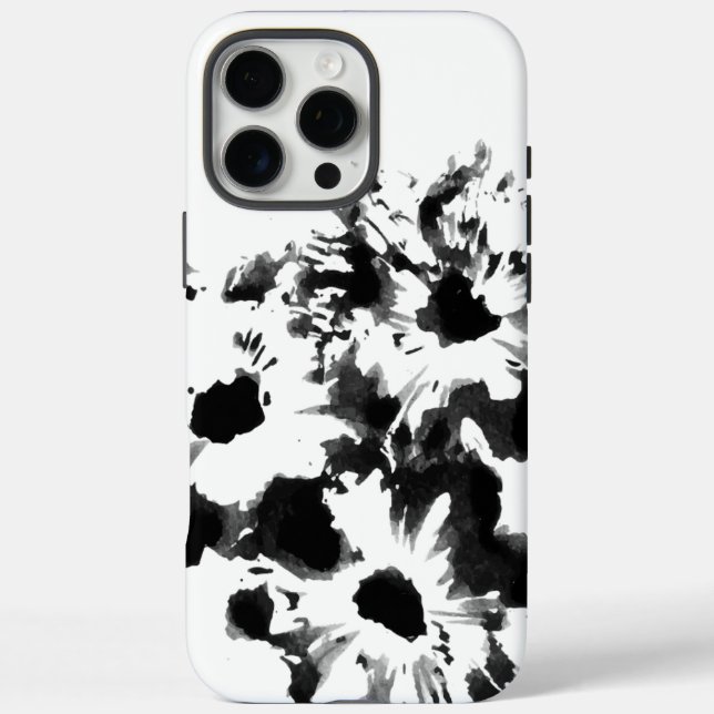 Black & White Floral Original Art Case-Mate iPhone Case (Back)