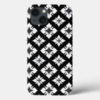 Black White Floral Pattern Daily Phone Use Style